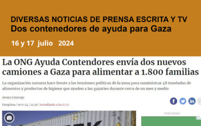 DOS CONTENEDORES DE AYUDA PARA GAZA  (16 Y 17 -07-2024)